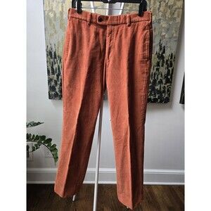 Sid Mashburn Corduroy Pants Men 32 Orange Straight Leg Flat Front Preppy Classic